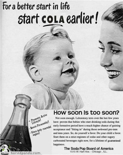 Esta publicidad estaría prohibida hoy en día Vintage-Ads-Cola-476x600