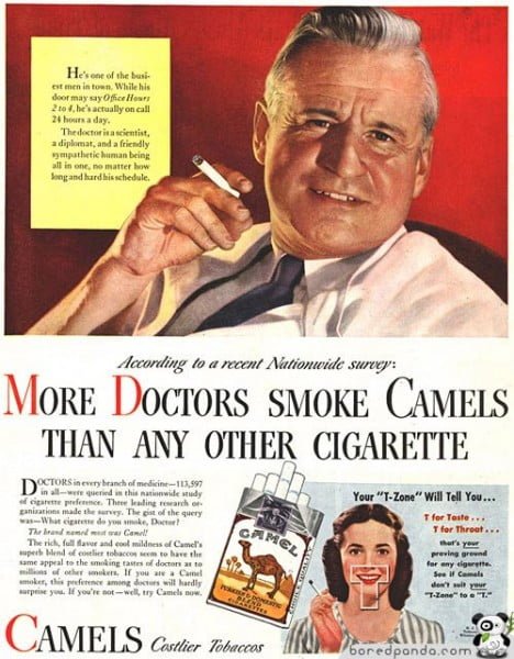 Esta publicidad estaría prohibida hoy en día Vintage-Ads-Doctors-468x600