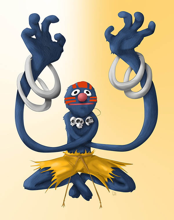 Crean juego de Street Fighter con personajes de `Plaza Sésamo´ Sesame Street Fighter Grhalsim by gavacho13