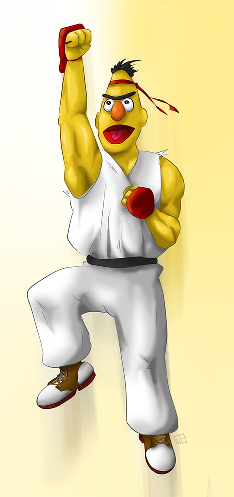 Crean juego de Street Fighter con personajes de `Plaza Sésamo´ Sesame Street Fighter Beryu by gavacho13