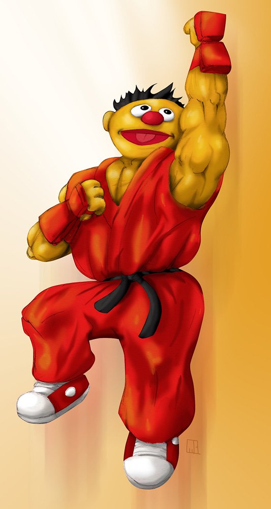Crean juego de Street Fighter con personajes de `Plaza Sésamo´ Sesame Street Fighter Kernie by gavacho13