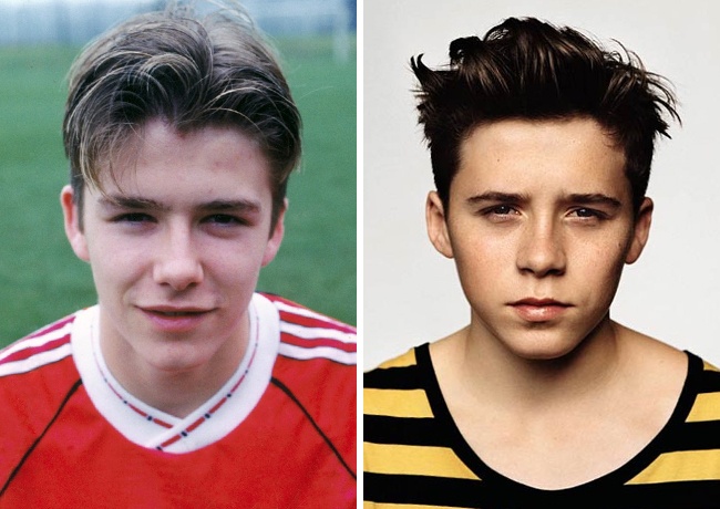 15 Actores famosos que parecen gemelos de sus hijos david-beckham-brooklyn-beckham