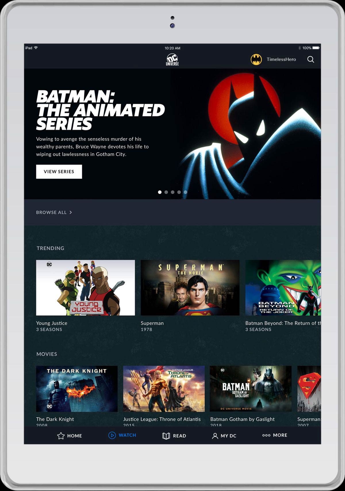 dc universe watch