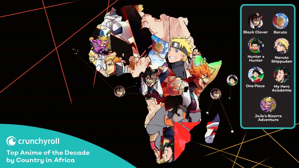 Crunchyroll revela los animes más vistos de la década por pais Crunchyroll lo más visto en Africa