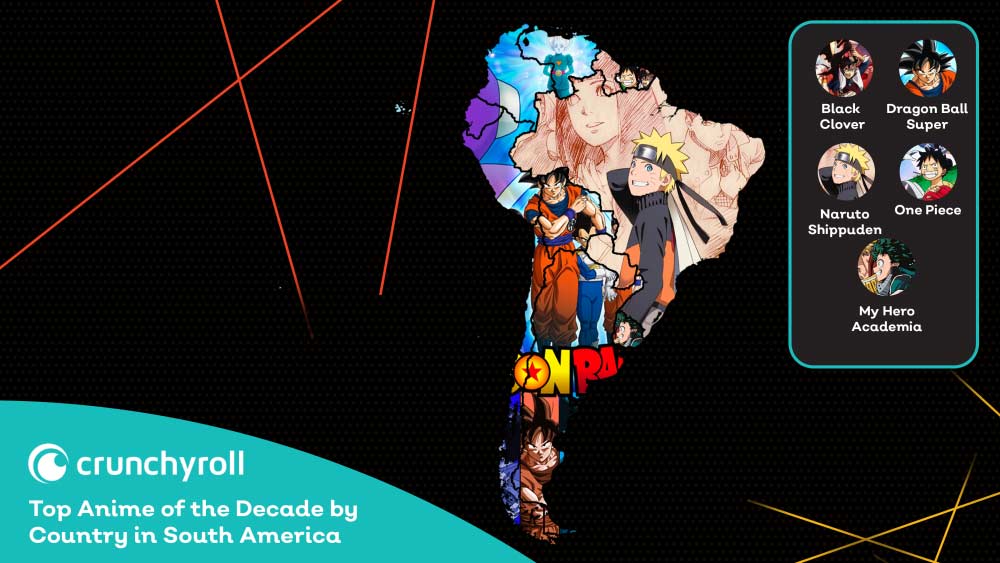 Crunchyroll revela los animes más vistos de la década por pais Crunchyroll lo más visto en America del Sur