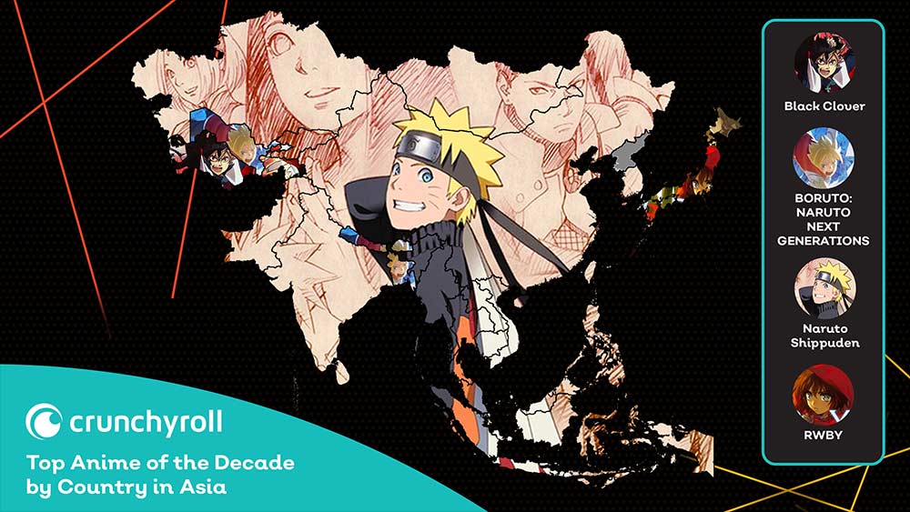 Crunchyroll revela los animes más vistos de la década por pais Crunchyroll lo más visto en Asia