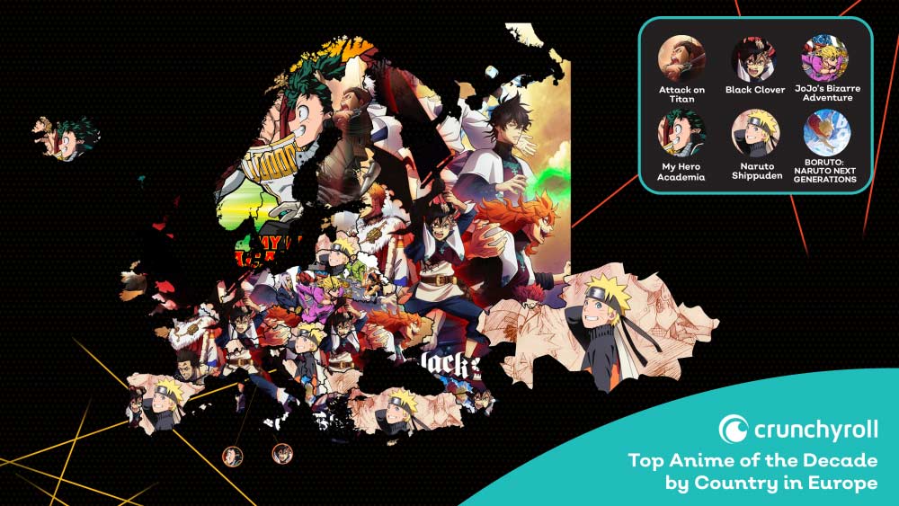 Crunchyroll revela los animes más vistos de la década por pais Crunchyroll lo más visto en Europa