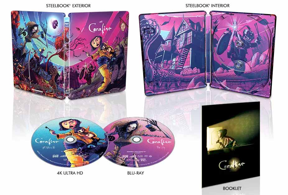 Coraline se reestrenará en 4k UHD Imágenes de la versión 4k Ultra HD + Blu-Ray (Limited SteelBook™ Edition)