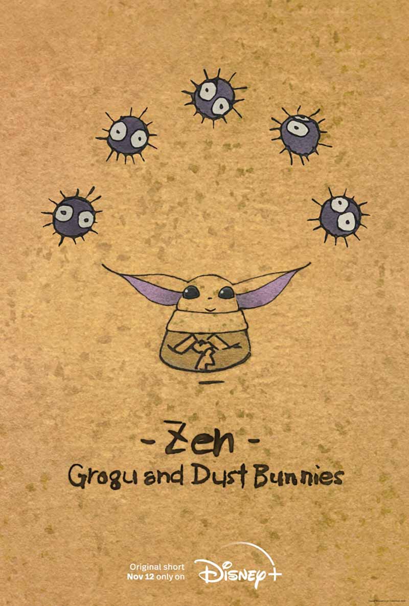 Baby Yoda: Studio Ghibli estrenará un corto en Disney Plus Poster Zen Grogu y Conejos de Polvo